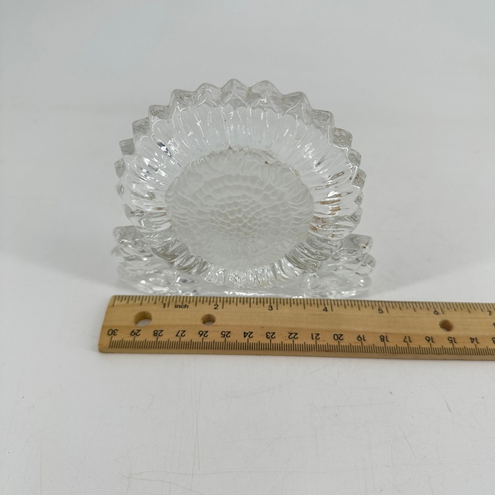 PartyLite Clear Glass Sunflower Votive Tealight Candle Holder P0271 Floral Decor - Picture 6 of 8